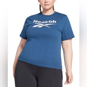 Reebok | Women's Logo T-Shirt Blue Size 1X